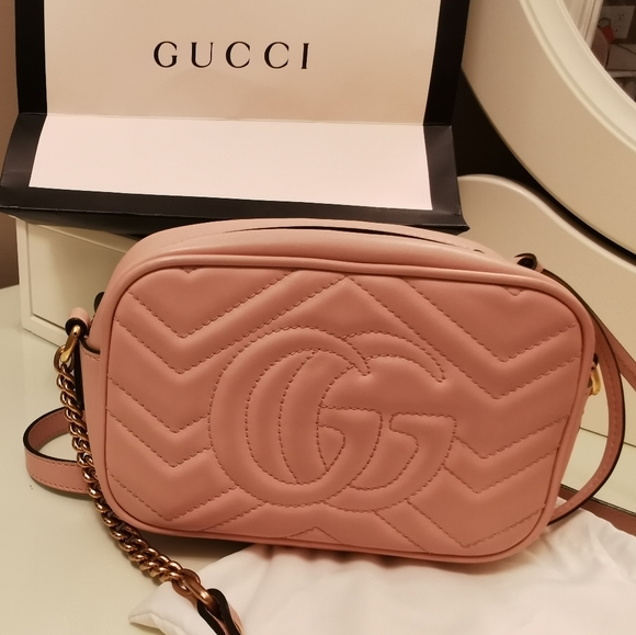GG Marmont matelassé mini bag （pink) - Picture 2 of 5